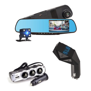 Camera dubla Full HD + Car Kit Bluetooth N8 + Priza tripla USB